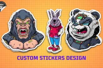 create custom sticker, tshirt design with mecha style
