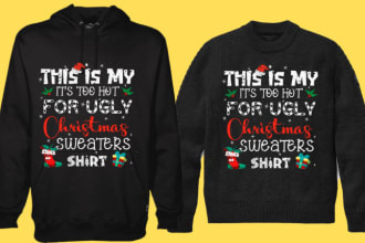 do ugly and funny christmas sweater and shirt design