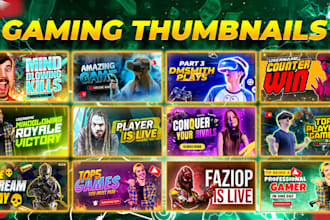 design attractive gaming youtube thumbnails