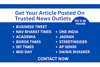 post your article on leading media platforms
