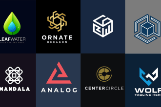 design modern custom geometric minimalist polygonal and patterned logo