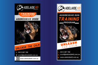design training related banners, roll ups, flyers and sign boards