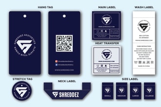 design premium hang tag, clothing tag, clothing label, neck label