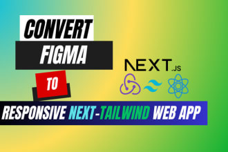 develop the website with next js, react js, and tailwind from any design