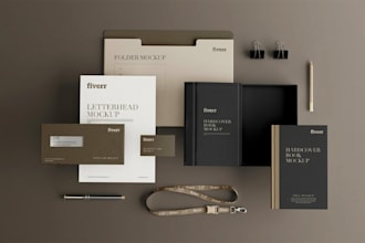 design logo, business card, letterhead, and stationery