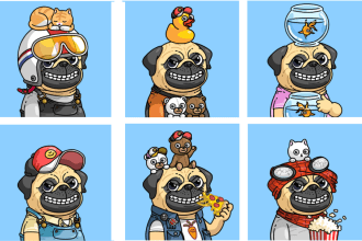 do design 10k nft art character collection with all trait
