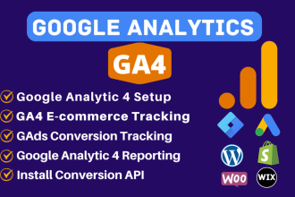 setup google analytics 4 and  ga4 ecommerce tracking with tag manager