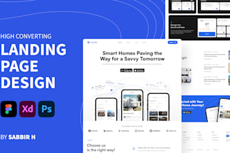 design professional UI UX landing page and web template design