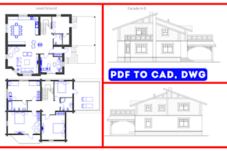 convert pdf, blueprint and jpg into autocad, cad, dwg