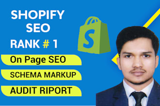 do shopify on page SEO, schema markup, and audit report