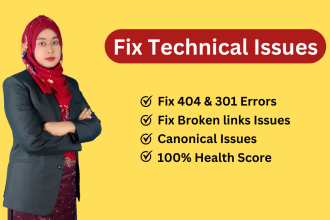 fix 404, 301 errors, and broken link issues on the website