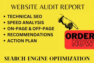 provide advance website SEO audit report with action plan