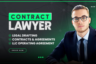 write and review legal contract, agreement, documents, nda, draft llc operating