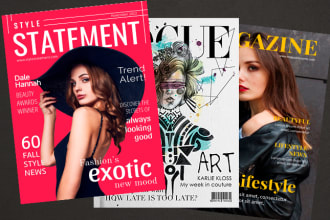 design magazine cover, book cover, ebook cover, front cover, magazine layout