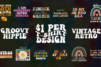 creat bulk groovy hippie retro vintage designs for tshirts