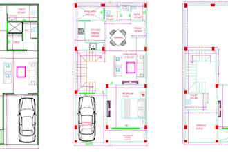 draw your house plans and blueprint  in autocad