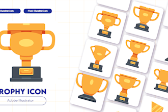 create flat icon design from object
