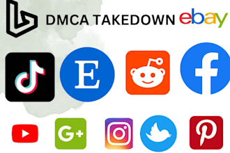 report fb, tiktok, ebay,etsy, youtube , instagram under dmca