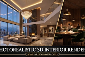 professional 3d interior rendering for homes and restaurants