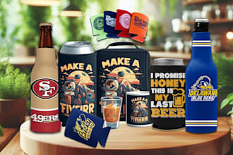 design koozies, beer can coolers, bottle label for you