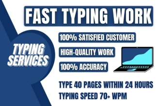 do fast typing work of 40 pages within 24 hours, fast typist
