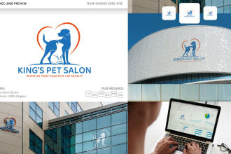 create modern animal pet care dog veterinary logo