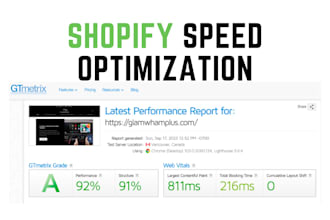 shopify store website page speed optimization to increase score