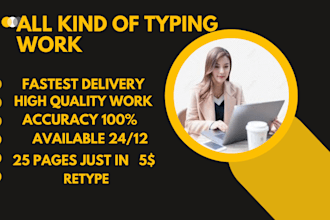provide fast typing services and 45 pages within 24 hours