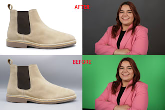 do background remove with natural shadow and retouching