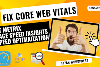 fully optimize wordpress website for google page speed, gtmetrix, core web vital