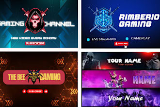 design an ultimate gaming banner for youtube twitch twitter