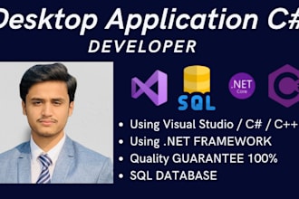 make desktop applications using window forms, wpf dot net framework using csharp