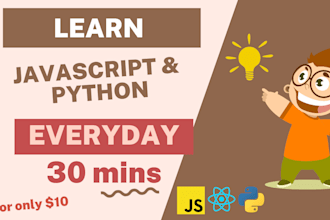 teach, tutor and help you learn modern javascript react next js django python