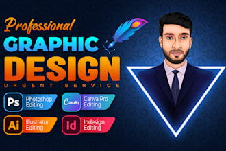 do your urgent graphic design redesign, vector art, photoshop editing, logo edit