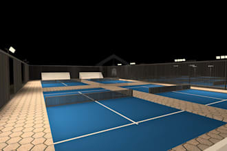 make a lighting design for the sports areas