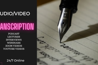 do professional transcriptions for english audio or video files