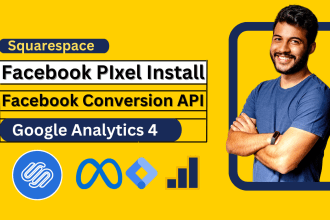 squarespace bigcommerce  facebook pixel,google analytics 4 ga4 setup