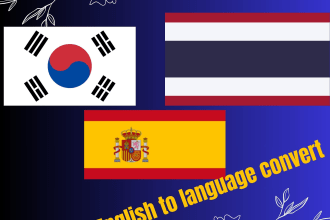 translate english to spanish, chinese, thai, korean language