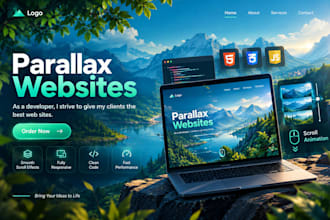 do design a custom parallax website with scrolling effects