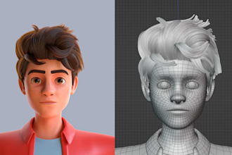 design stylized cartoon character 3d model for games and movies