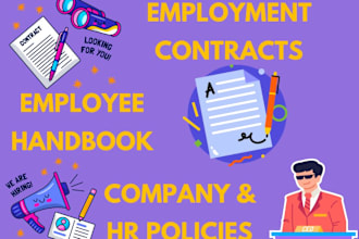draft employee handbook, employment contracts, HR policies and letters