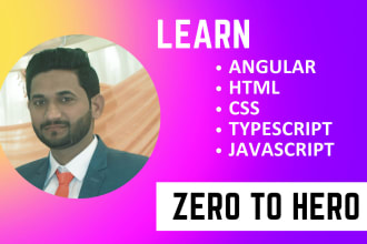 teach, tutor or help you learn web development, angular html css and typescript