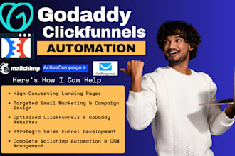 setup omnisend email marketing, godaddy clickfunnels website email campaigns CRM