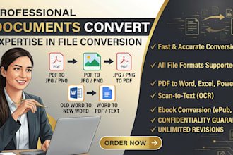 pdf to word, excel, and documents conversion professionally