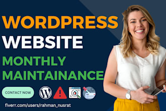 do monthly wordpress help, wordpress support, website maintenance and fix