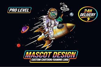 create custom mascot logo, cartoon character, caricatures