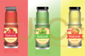design  juice cbd cosmetic  bottle and minimal labels