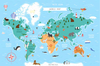 create a custom illustrated vector travel map