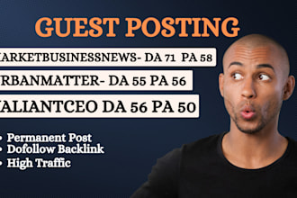 publish high dr guest post on urbanmatter, mbn, valiantceo, high da webistes