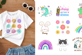 create cute t shirt and merch design